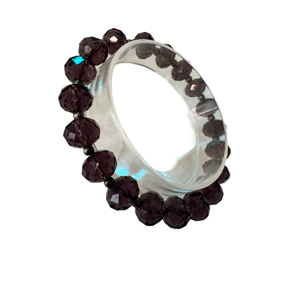 Elegant‎ Purple Faceted Beaded Bracelet Stretch Costume Bling